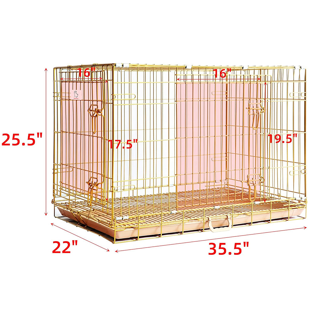 24-42" Copper Gold Wire Dog Crate GLD24/30/36/42