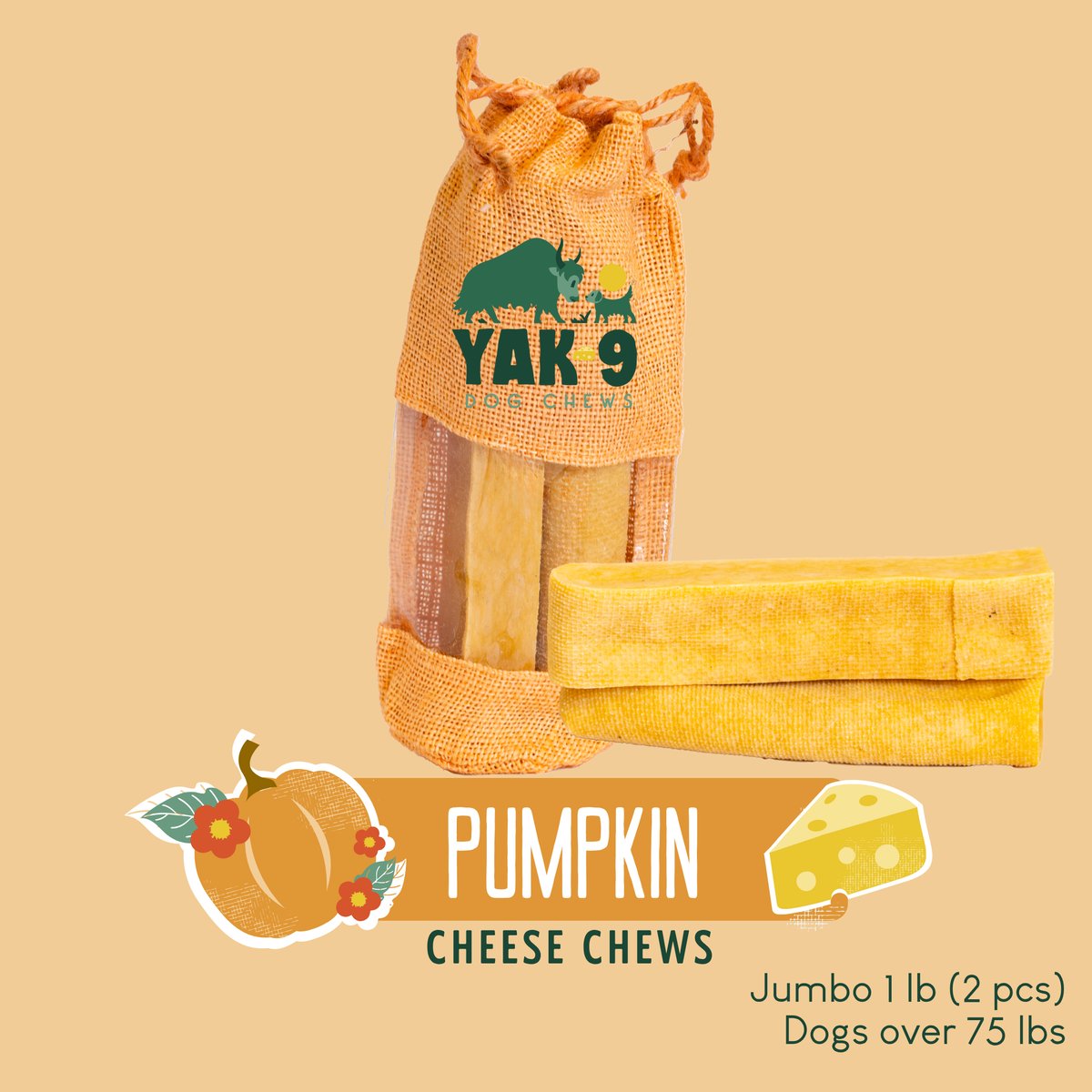 Pumpkin Yak Chews for Dogs