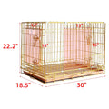 24-42" Copper Gold Wire Dog Crate GLD24/30/36/42