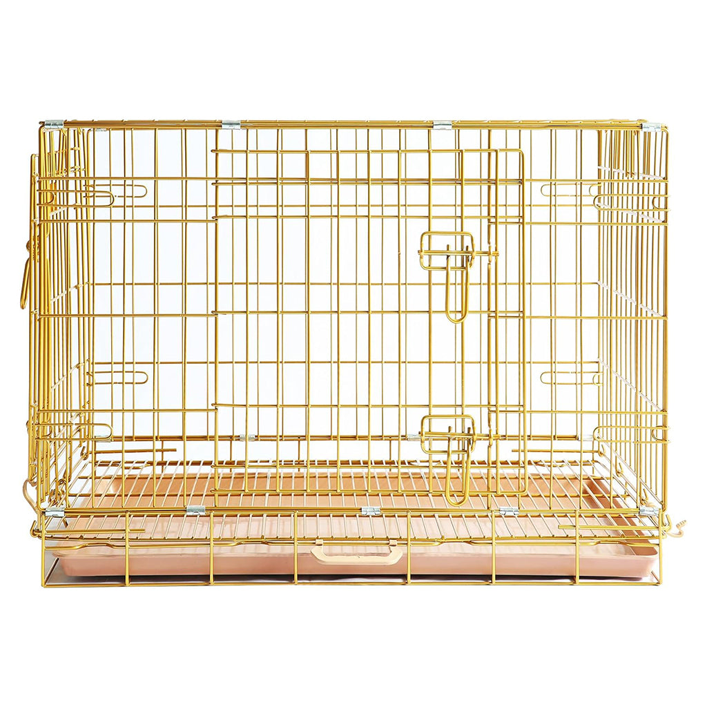 24-42" Copper Gold Wire Dog Crate GLD24/30/36/42