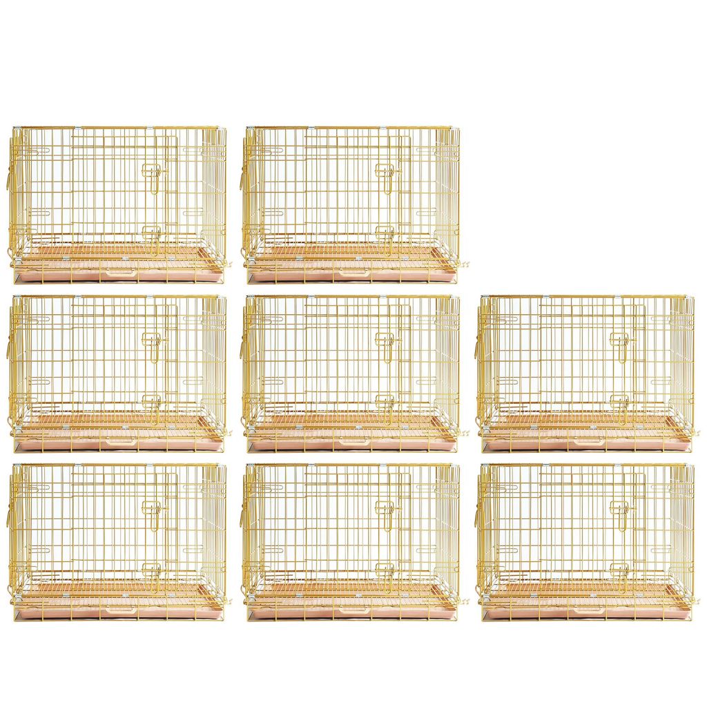 24-42" Copper Gold Wire Dog Crate GLD24/30/36/42