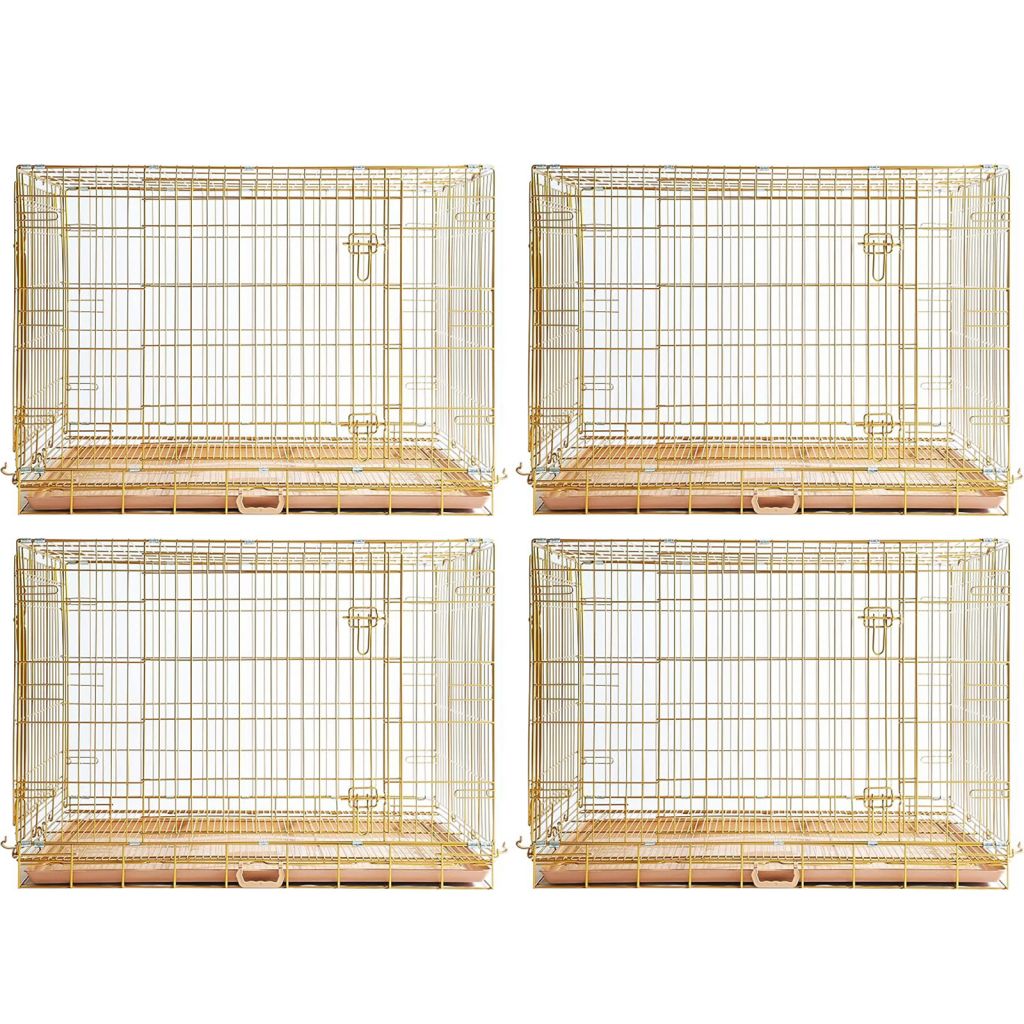 24-42" Copper Gold Wire Dog Crate GLD24/30/36/42