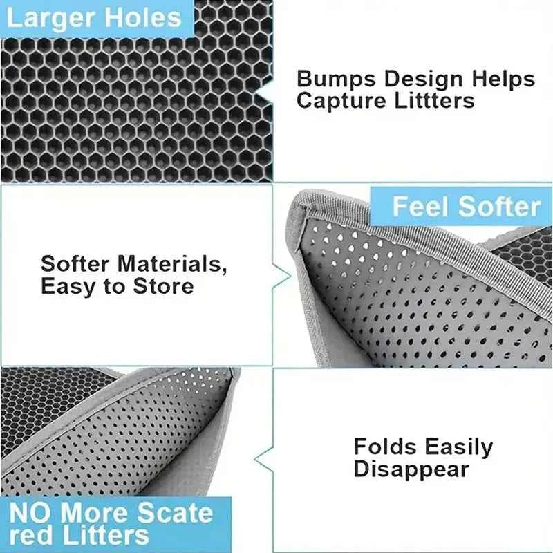 Cat Litter Mat – Waterproof, Double Layer for Clean Floors