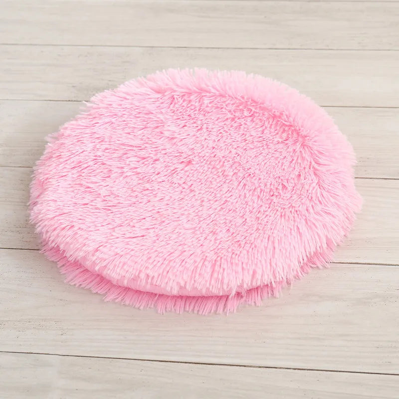 Plush Cat Bed Mats Round Pet Bed for Cats Small Dogs Soft Fleece Pet Sleeping Mat Kitten Puppy Nest Pet Cushion Cat Accessories