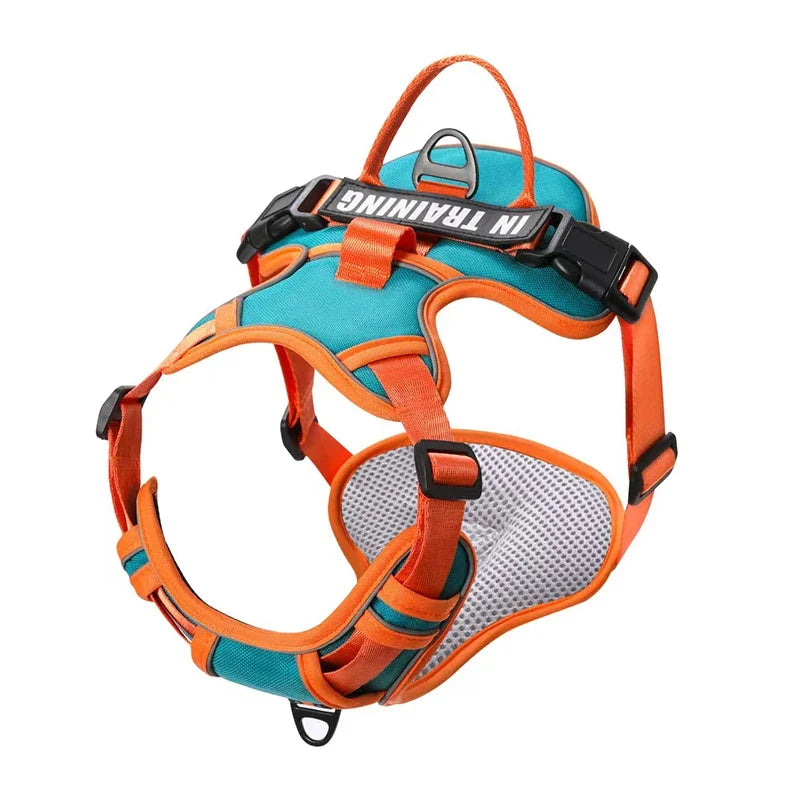 Nylon Adjustable Dog Harness Personalized Dog Harness Vest Reflective Breathable Pet Harness Leash For Small Medium Large Dogs