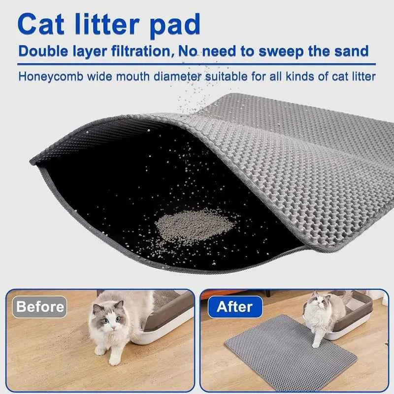 Cat Litter Mat – Waterproof, Double Layer for Clean Floors