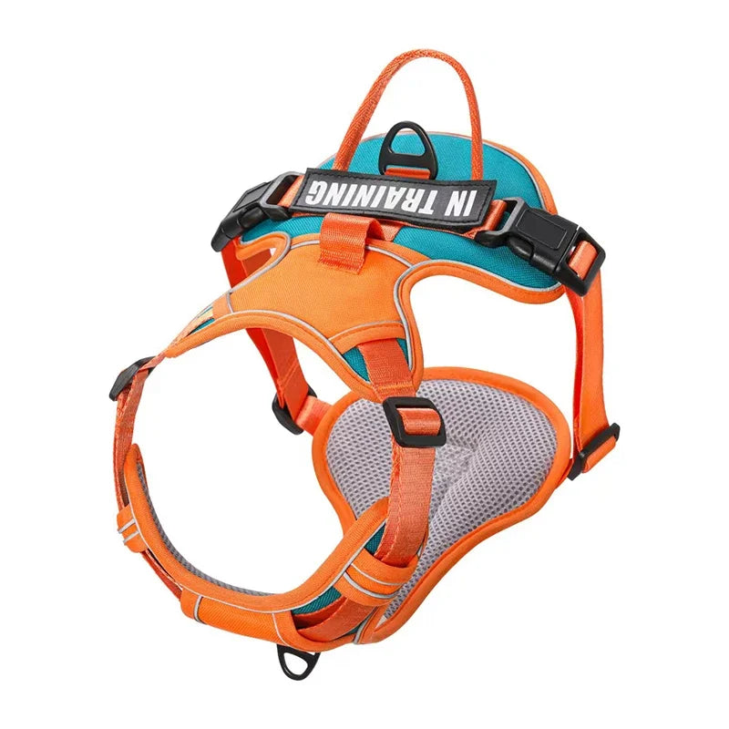 Nylon Adjustable Dog Harness Personalized Dog Harness Vest Reflective Breathable Pet Harness Leash For Small Medium Large Dogs