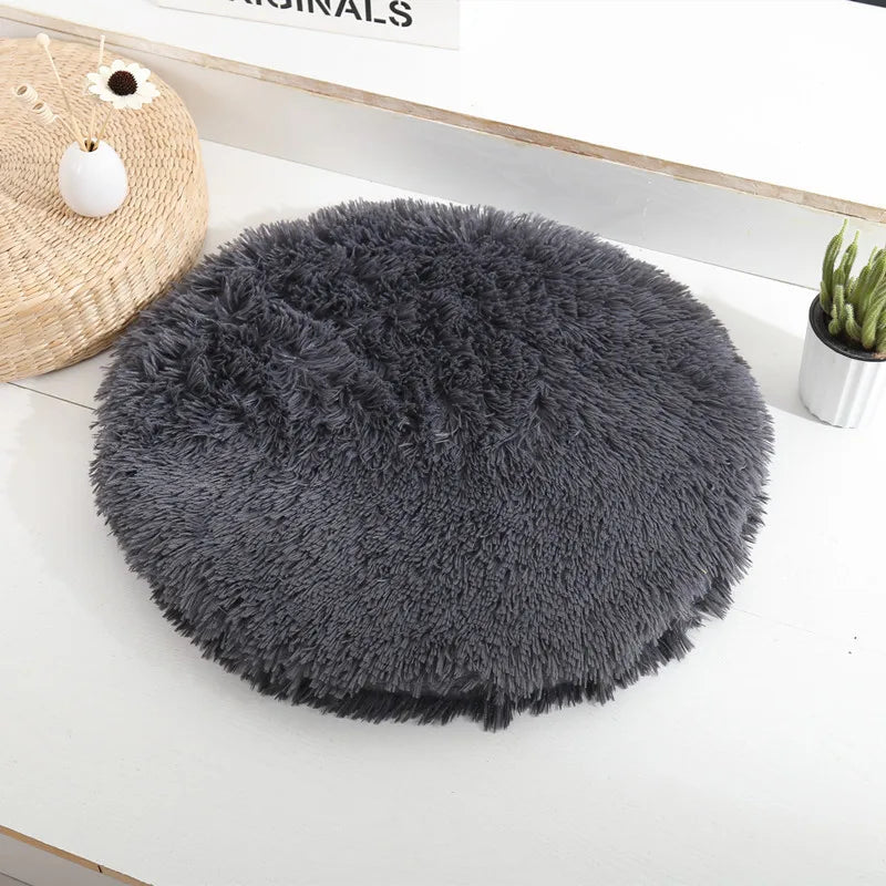 Plush Cat Bed Mats Round Pet Bed for Cats Small Dogs Soft Fleece Pet Sleeping Mat Kitten Puppy Nest Pet Cushion Cat Accessories