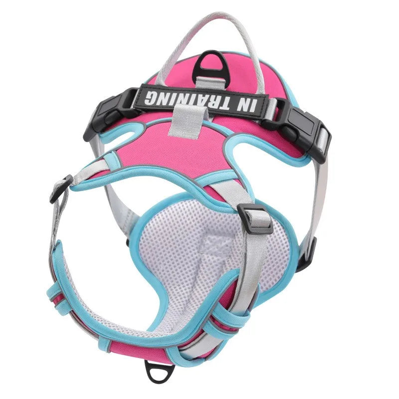 Nylon Adjustable Dog Harness Personalized Dog Harness Vest Reflective Breathable Pet Harness Leash For Small Medium Large Dogs