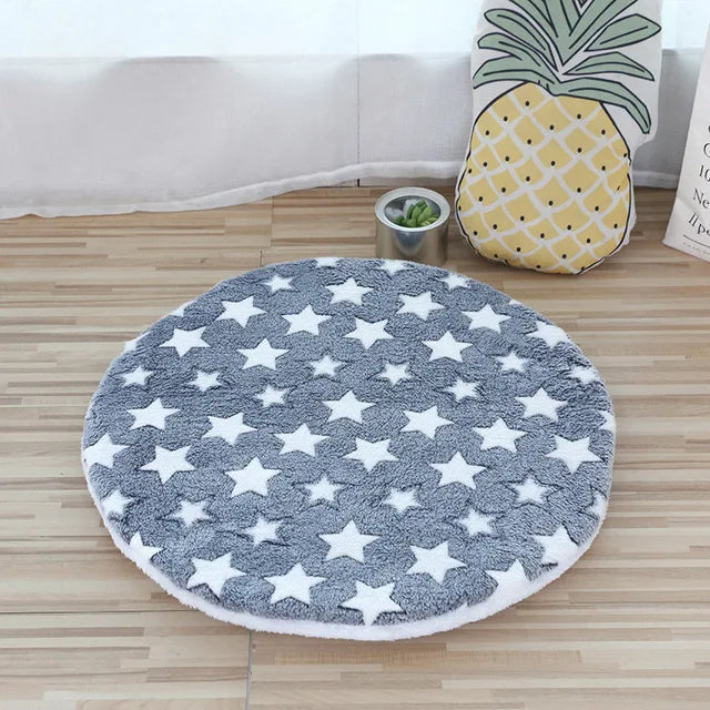 Plush Cat Bed Mats Round Pet Bed for Cats Small Dogs Soft Fleece Pet Sleeping Mat Kitten Puppy Nest Pet Cushion Cat Accessories