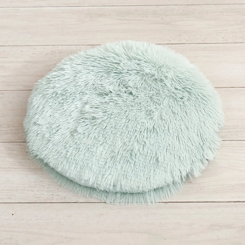 Plush Cat Bed Mats Round Pet Bed for Cats Small Dogs Soft Fleece Pet Sleeping Mat Kitten Puppy Nest Pet Cushion Cat Accessories