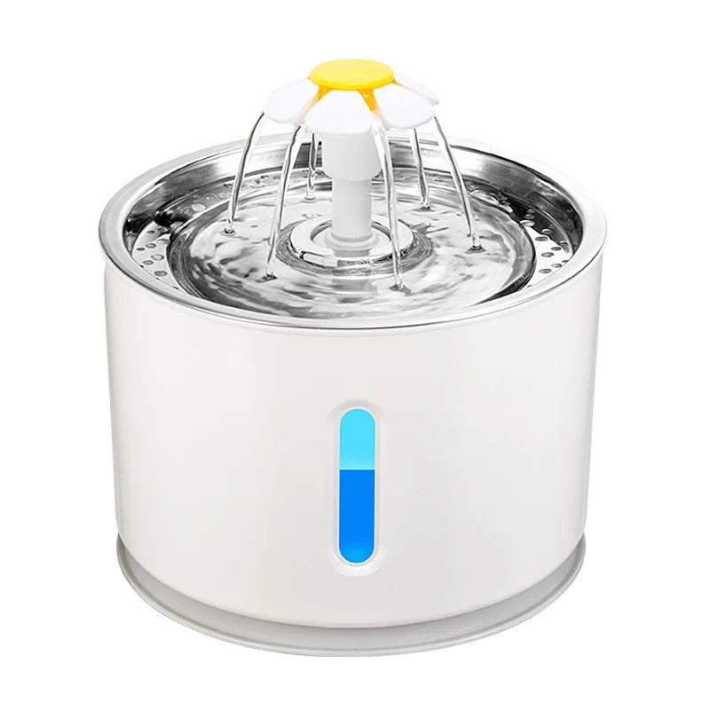 Cat water fountain Full-automatic circulating water Popular flower drinking device LED red and blue induction lamp