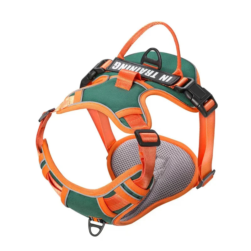 Nylon Adjustable Dog Harness Personalized Dog Harness Vest Reflective Breathable Pet Harness Leash For Small Medium Large Dogs
